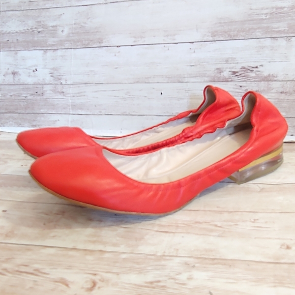 Chloe red clear heel ballet flats